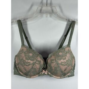 Victoria's Secret Vintage Body by Victoria push-up pigeonnant pink green lace br